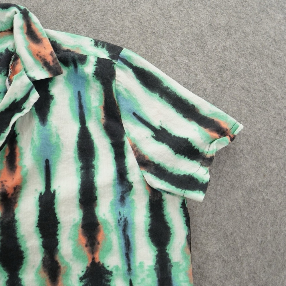 Topman Teal and Coral Striped Men's Shirt - Picture 3 of 12
